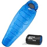 Schlafsack von Active Era - Professioneller 300 GSM Mumienschlafsack für Outdoor Camping im Sommer und Winter, Sleeping Bag für 3-4 Jahreszeiten