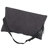 CalmyBEACH Strandkissen gefüllt mit Befestigungsgurt - verstellbares Reisekissen Nackenkissen Kopfkissen für Sonnenliege 32x20cm - Camping Kissen Frottee Bezug 100% Baumwolle (Anthrazit)