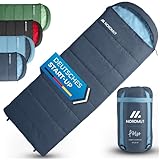 NORDMUT® Deckenschlafsack Erwachsene mit Zwei-Wege YKK-Reißverschluss – kleines Packmaß & Ultraleicht 1600g – 3-Jahreszeiten (250 GSM) – Schlafsack für Camping, Outdoor & Festivals (Marine)