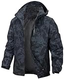 PADOLA Herren Jacke Herren Übergangsjacke Wasserdichte Regenjacke Windbreaker Windjacke Camouflage Softshelljacke Bomberjacke leichte Sommerjacke (6255 Schwarz XL)