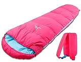 MOUNTREX® Kinderschlafsack - Tragbar wie EIN Rucksack - Schlafsack für Kinder (175 x 70 x 45 cm) - Outdoor, Reise, Zelten, Camping – Mumienschlafsack Leicht & Kompakt - 100% Baumwolle Innenfutter