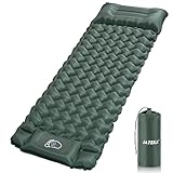 JATEKA Isomatte Camping, Aufblasbare Isomatte Ultraleicht, Sleeping Isomatte mit Kissen & Fußpumpe, Kompakte Leichte Schlafmatte für Camping Rucksackreisen Wandern Reisen Zelt