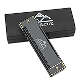 EastRock C-Dur Harmonika mit Box 10-Loch Harmonika für Schüler, Fortgeschrittene und Anfänger (10-Loch,Schwarz)