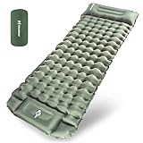 Hioutdoor Isomatte 10CM Camping Ultraleicht Aufblasbare Mit Fußpresse Pumpe Für Outdoor Wandern Strand Backpacking Zelt Matratze Schlafmatte Campingmatte (Grün)