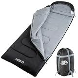 Arebos Camping Schlafsack | Deckenschlafsack Erwachsene 220x83cm | 3 Jahreszeiten 5-25°C | Wasserabweisend Atmungsaktiv | Kleines Packmaß | Sleeping Bag