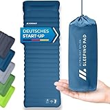 NORDMUT® Isomatte Schnellaufblasend mit integrierter Fußpumpe 10 cm - Isomatte Camping mit kleinem Packmaß - Outdoor Matratze für müheloses aufpumpen - Camping Matratze Ultra komfortabel