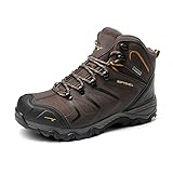 NORTIV 8 Herren Outdoorschuhe Wanderstiefel Trekking Wanderschuhe Wasserdicht Mid Kletterschuhe Bergsteigen Hiking Boots Armadillo Serien,Size 44,Braun Schwarz,160448_M-E