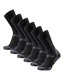 DANISH ENDURANCE Merino Wandersocken für Herren, Damen & Kinder, 3 Paar, Trekkingsocken (Schwarz/Grau, 43-47)