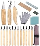 JOFLVA Holz Schnitzwerkzeug Set, 22PCS Holz Schnitzmesser mit Schleifsteine, Professional Holzschnitzerei Messer Werkzeuge Schnitzmesser Holz Schnitzen Set Schnitzmesser Kinder,Für Anfänger Und Profis
