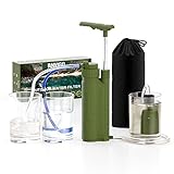 ANVIGO Wasserfilter Outdoor, 10000L Tragbar Outdoor Wasserfilter für Trinkwasser, Camping Wasser Filter Tischwasserfilter mit Aufbewahrungstasche für Hiking, Backpacking, Camping, Outdoorsport