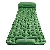 Mooyii Isomatte Selbstaufblasend Ultraleichte Camping Luftmatratze mit Eingebaute Pumpe und Kissen, Camping Matratze mit Fußpumpe und Tragetasche für Outdoor, Camping, Reisen, Wandern