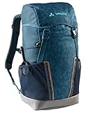 VAUDE Kinderrucksack Jungen & Mädchen Puck petrol, komfortabler Wanderrucksack Kinder 14L, Wetterfester Schulrucksack mit Regenhülle & Lupe, viel Stauraum