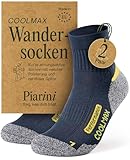 Piarini 2 Paar Coolmax Wandersocken Trekkingsocken Funktionssocken kurz - marine 43-46