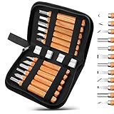 Cisivis Holzschnitzwerkzeug set, 12PCS Schnitzmesser mit Schärfstein, Geeignet für Erwachsene und Kinder, professionelles Schnitzwerkzeug zum Schnitzen von Holz, Statuen, Kerzen