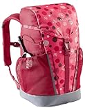 VAUDE Kinderrucksack Mädchen Puck - komfortabler Wanderrucksack Kinder 10L, Wetterfester Schulrucksack mit Regenhülle & Lupe, viel Stauraum, bright pink/cranberry,Einheitsgröße