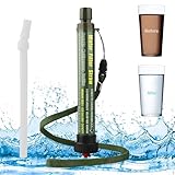 Wasserfilter Outdoor 2000L Mini Tragbarer Ausrüstung zur Überlebensfiltration Entfernt 99.99% Bakterien Filter auf 0,01 Microns für Camping, Wandern, Reisen, Jagd, Angelteam, Familienausflug