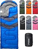 MalloMe Schlafsäcke, für kaltes und warmes Wetter, Camping-Schlafsack für Erwachsene und Kinder (10–12), Mädchen, Jungen, leichtes und kompaktes Camping-Essential, Zubehör für Wandern, Schlafbedarf