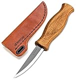 BeaverCraft Holzschnitzmesser C4S Sloyd Messer für Holzschnitzen - Schnitzwerkzeug für Anfänger und Professionelle Schnitzer - Schnitzmesser mit Lederscheide - Dauerhafter Kohlenstoffstahl