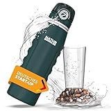 Naturbummler Wasserfilter Flasche 1000 ML [Co2-Neutral] inkl. Aufhänghaken & Faltfunktion - Tötet 99,99% aller Bakterien und Keime ab – Survival Wasserfilter Camping (1000 ML)